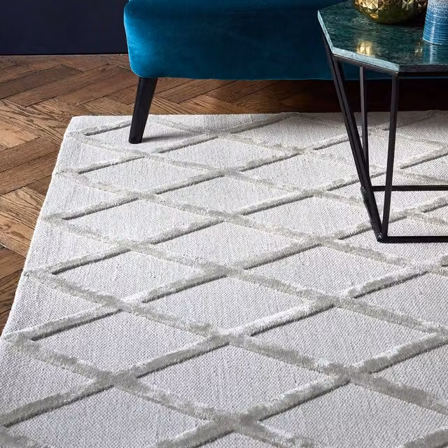 The Rug Shop UK Silver Handmade Geometric Modern Area Rug, W: 290 cm, D: 200 cm – 1
