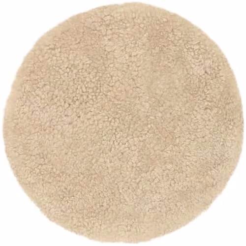 SNUGRUGS Round Genuine Sheepskin Seat Pad with Microsuede Backing, Beige, Diameter: 37 cm – 1