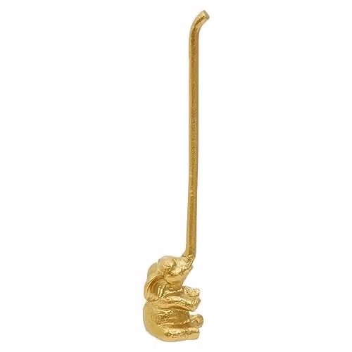 Premier Houseware Elephant Gold Freestanding Toilet Roll Holder, W: 8 cm, D: 7 cm, H: 40 cm – 1