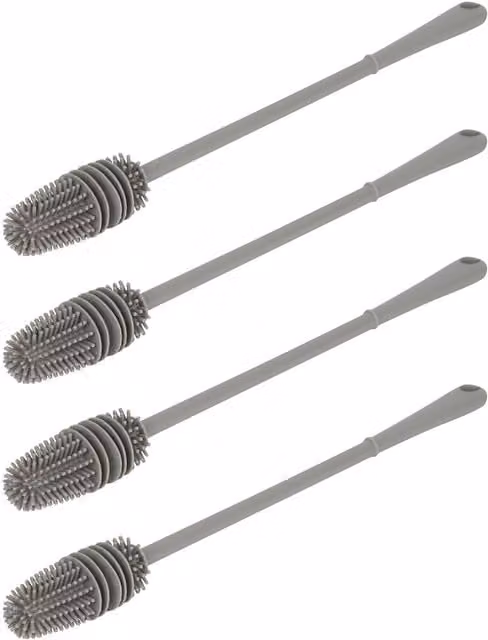 Ashley Grey Wall Mountable Bottle Brush, 33 cm, Pack of 4