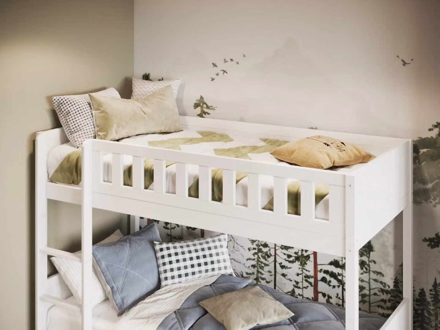 Flair Bea Two-Level Bunk Bed in White Solid Pine Wood, Size: 90 x 200 cm – 3