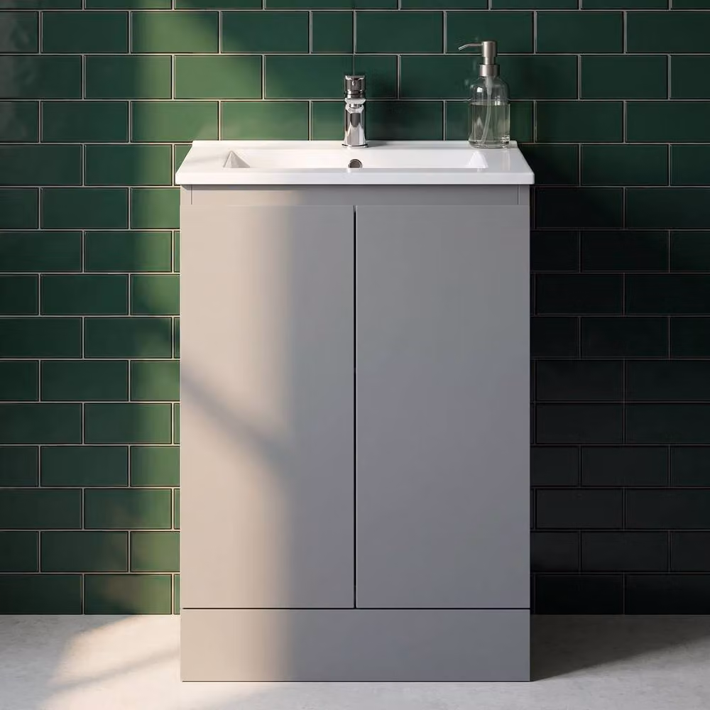 Balterley Matt Grey Freestanding Vanity Basin Unit, W: 60 cm, H: 80 cm – 4