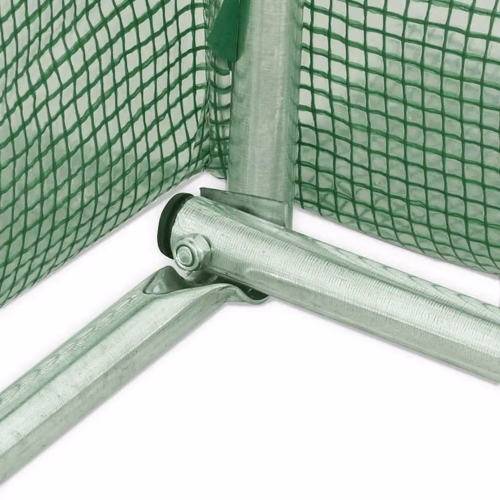 Berkfield Home Green Steel Frame Greenhouse with Plastic Cover, W/D/H: 14 x 6 x 2.85 m – 4