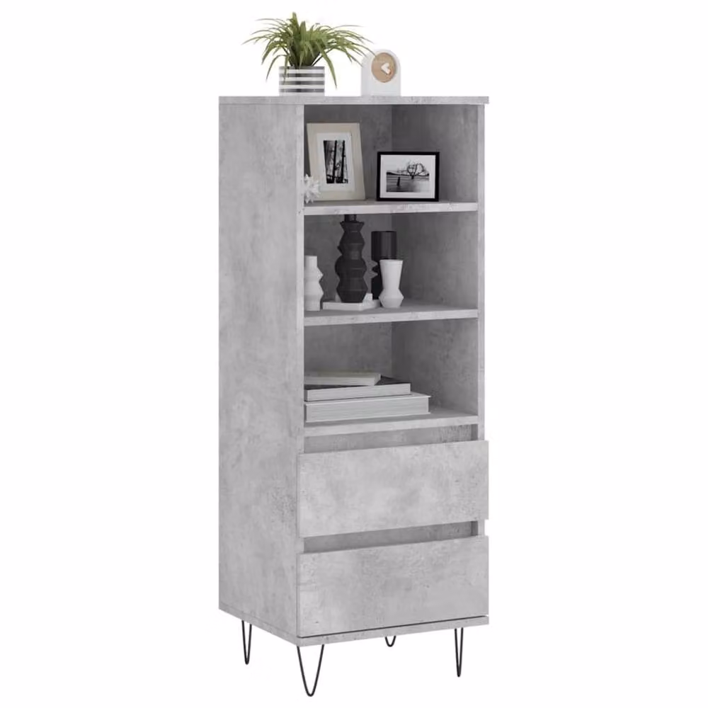 Berkfield Home Industrial Highboard in Concrete Grey, W: 40 cm, D: 36 cm, H: 110 cm – 3