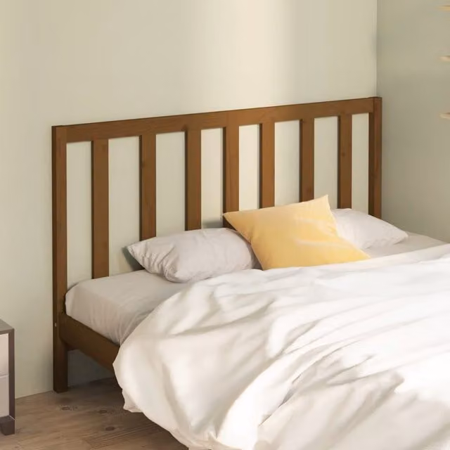 Berkfield Home Rustic Solid Wood Pine Bed Headboard, Honey Brown, W: 156 cm, D: 4 cm, H: 100 cm