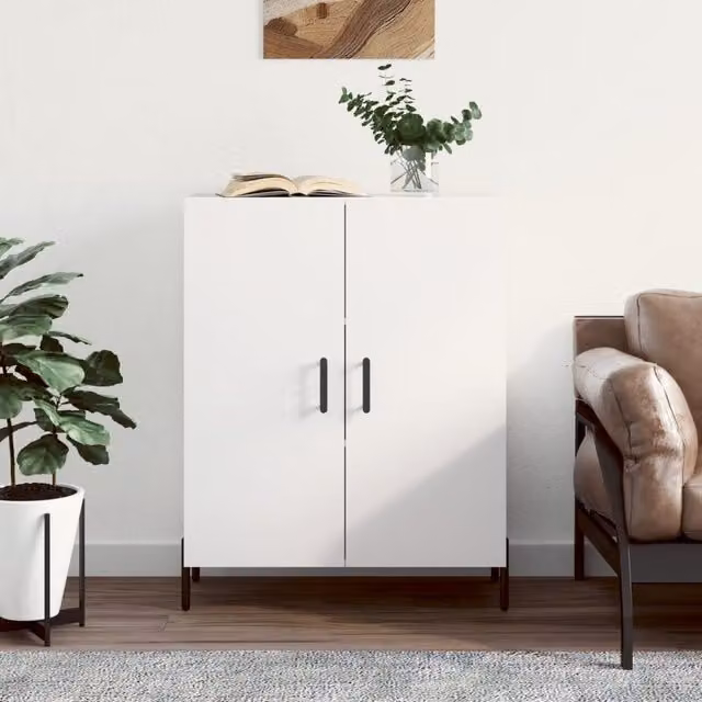 Berkfield Home Classic Sideboard in White, W/D/H: 69.5 x 34 x 90 cm