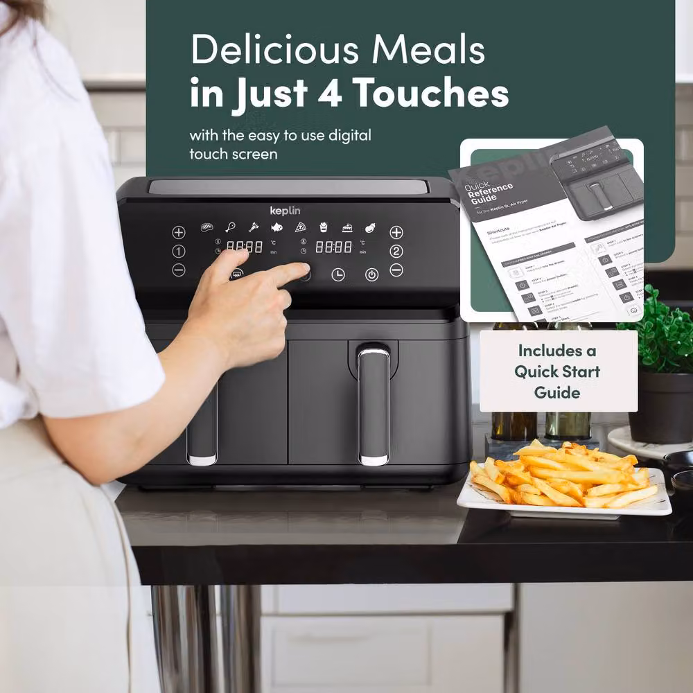 Keplin 9L Dual Zone Air Fryer with 8-in-1 Functions and Digital Display, Black – 3
