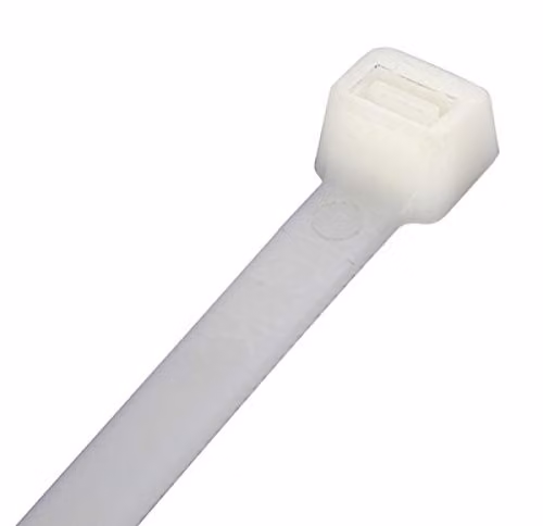 Primrose UV and Heat Resistant Plastic Cable Ties, Pack of 100, White