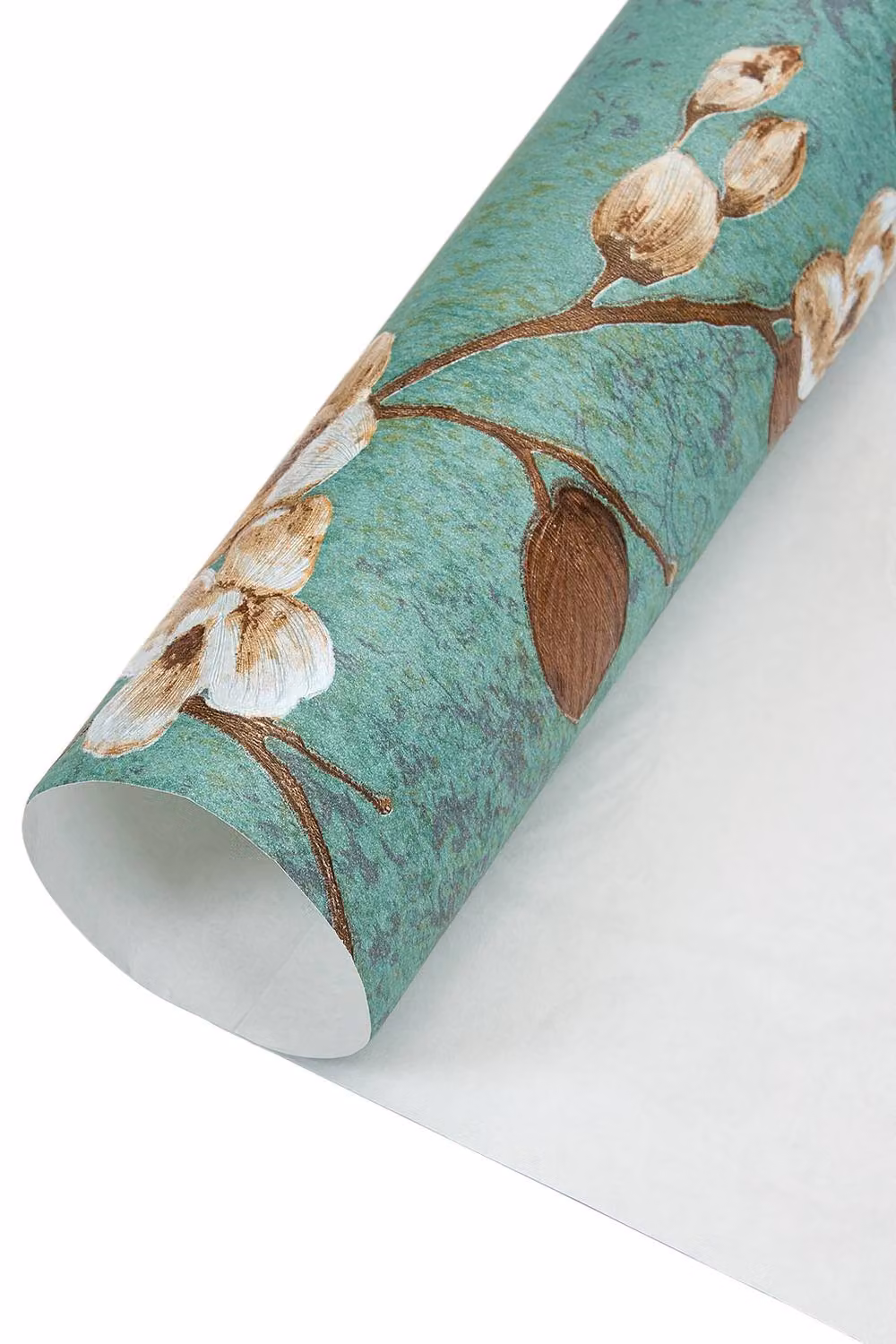 Living and Home Elegant Green Floral Botanical Wallpaper with Twisting Vines and Rounded Blossoms – 2