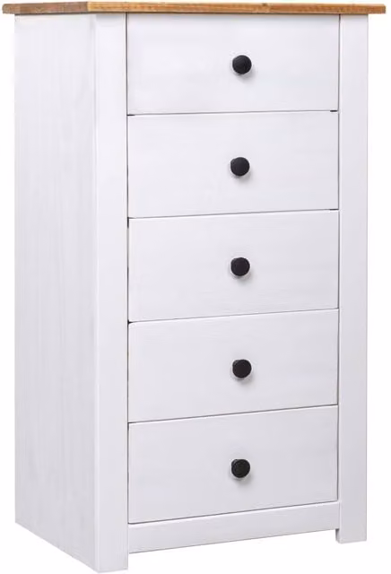 Berkfield Home Panama Range White Pine Sideboard W: 46 cm, D: 40 cm, H: 89 cm