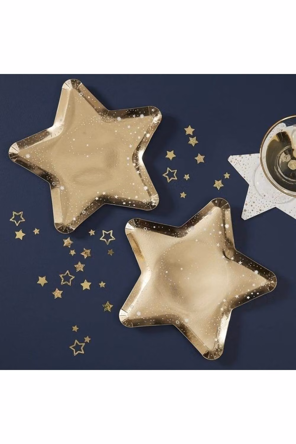 KDMD Gold Star Shaped Paper Side Plates – 2