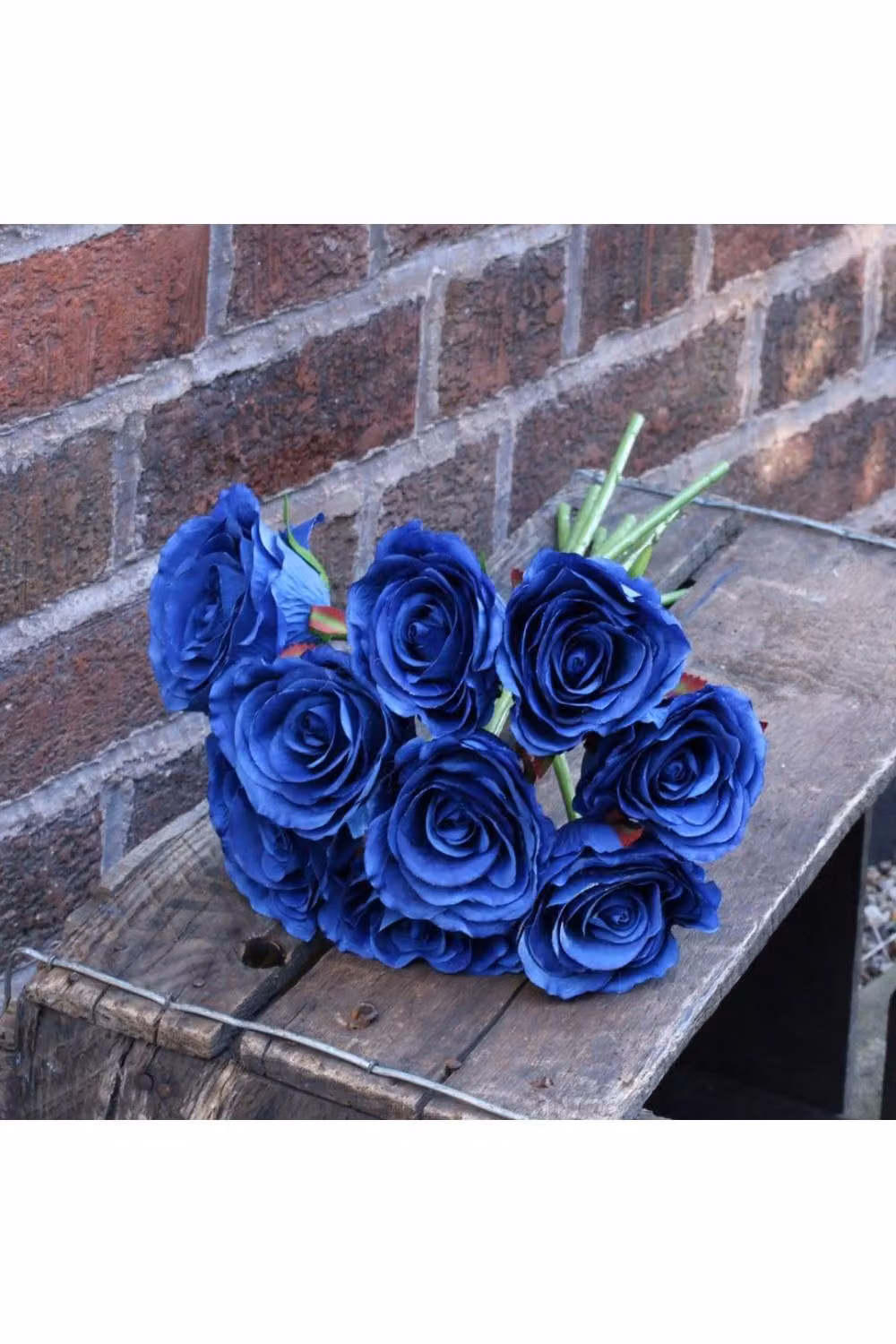 KDMD Blue Rose Bundle Artificial Textile Flowers – 2