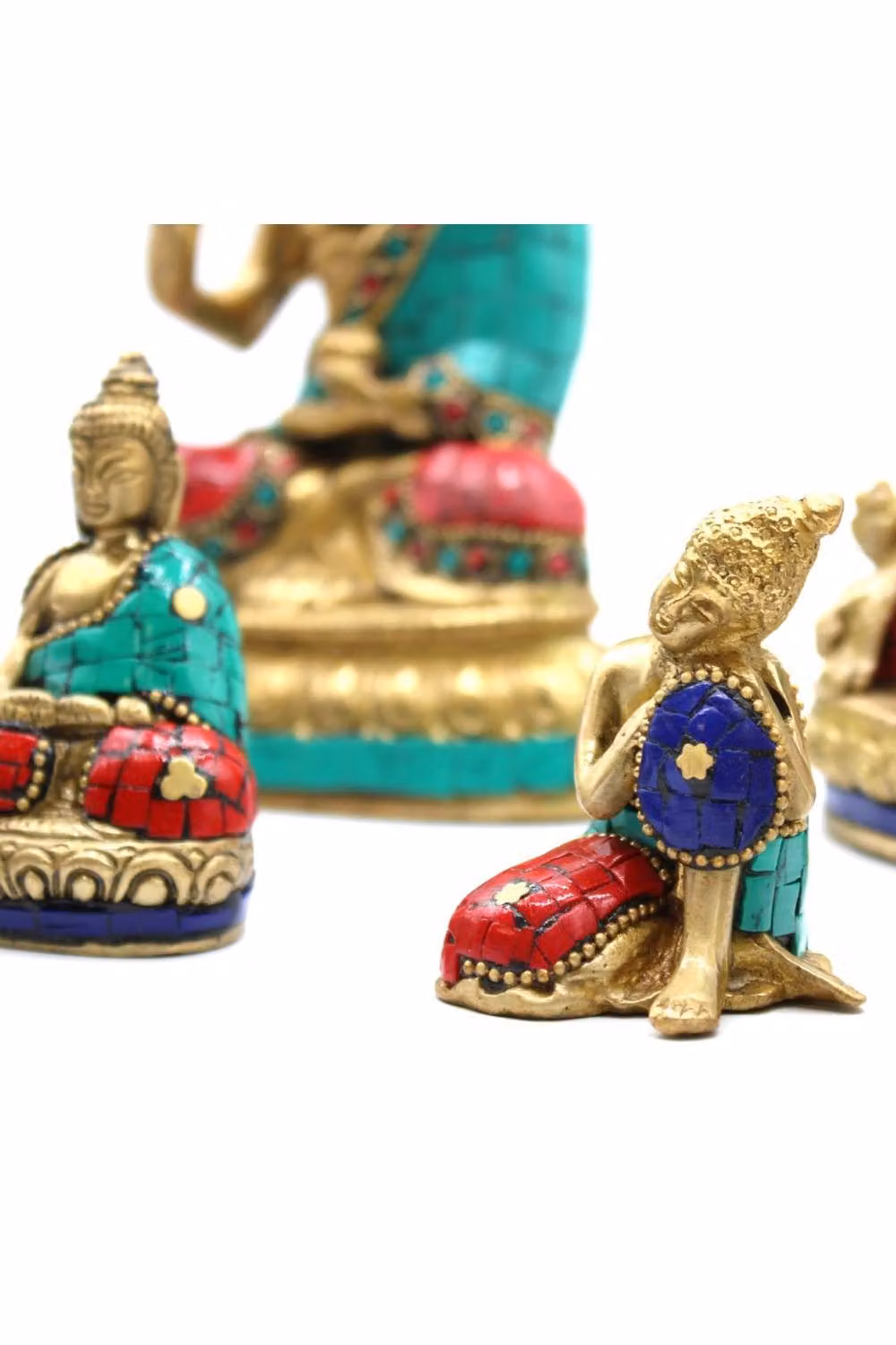 KDMD Gold Metal Buddha Figure Tabletop Decorative Accent, Height: 6.5 cm – 3