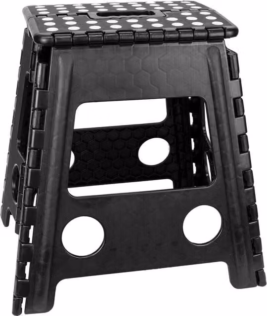 TekBox Large Multi Purpose Folding Step Stool in Black
