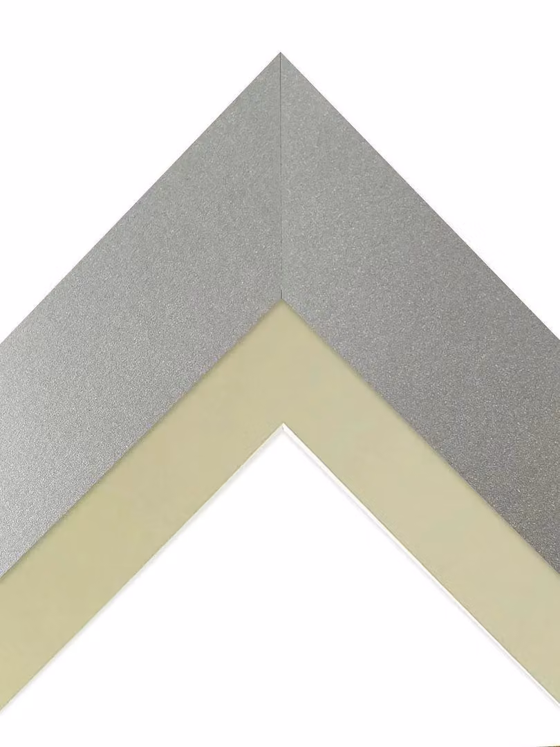 Frames & Mirrors 4U Metro Rectangular Picture Frame in Light Grey with White Mount, Image Size: 40 x 50 cm – 2