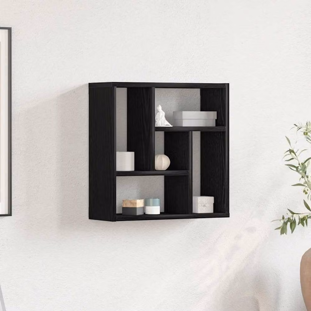 Berkfield Home Wall Mounted Shelf in Black Oak, W/D/H: 45 x 16 x 45 cm – 2
