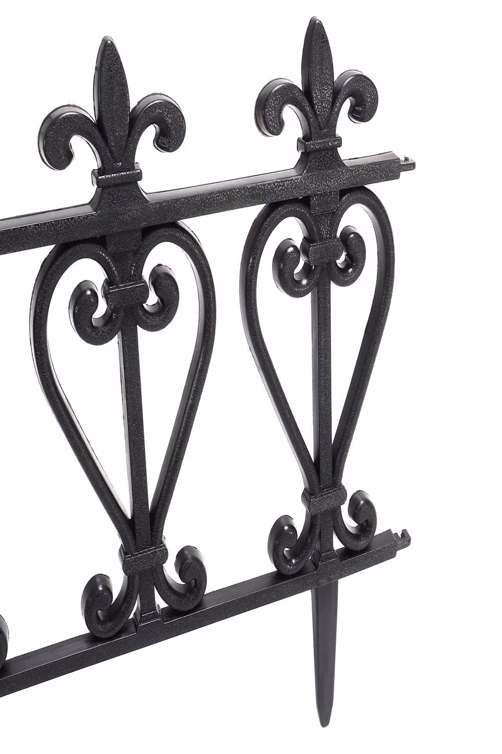 Garden Sanctuary Set of 3 Black Plastic Decorative Garden Border Fence Outdoor Lawn Edging – 4
