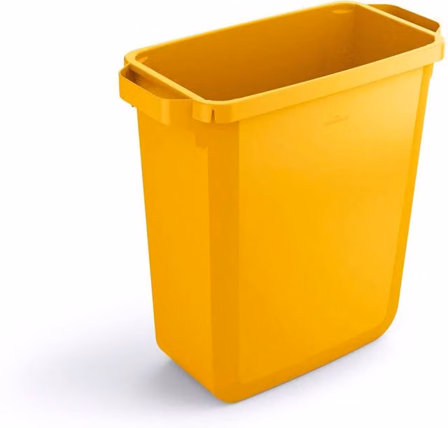Durabin 60L Rectangular Plastic Waste and Recycling Bin in Yellow