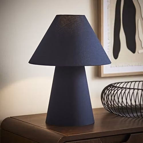 ValueLights Freddie Blue Fabric Tapered Cone Table Lamp – 2