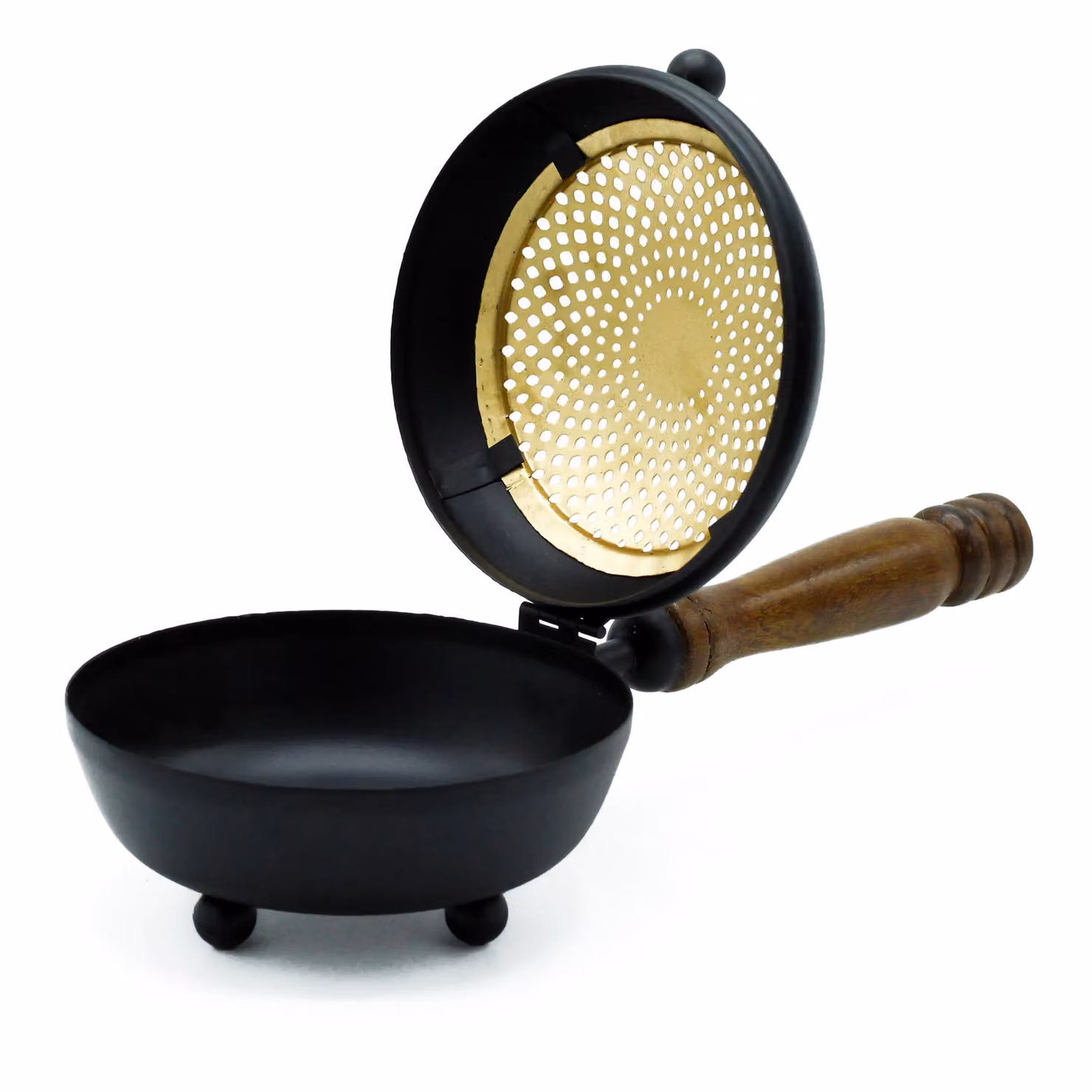 KDMD Large Modern Metal Incense Burner in Grey with Gold and Black Details – 2