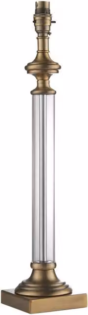 Loops Table Lamp in Antique Brass and Clear Glass with E27 LED Base