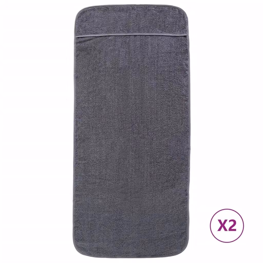 Berkfield Home Quick-Drying Fluffy Beach Towels, 2 Pack, Anthracite/Black, W: 75 cm, L: 200 cm, 400 GSM – 1