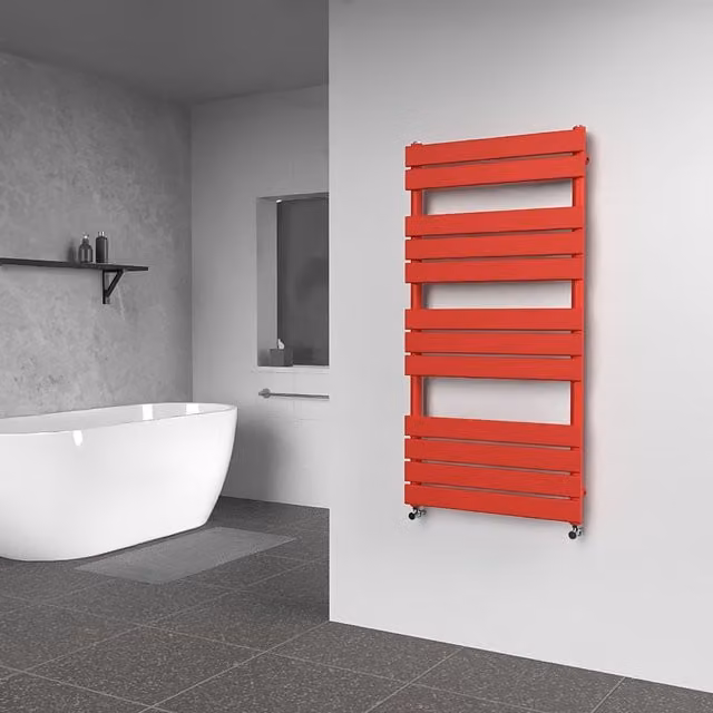 Lux Heat Flat Coloured Towel Radiator in Poppy Red, W/H: 60 x 120 cm