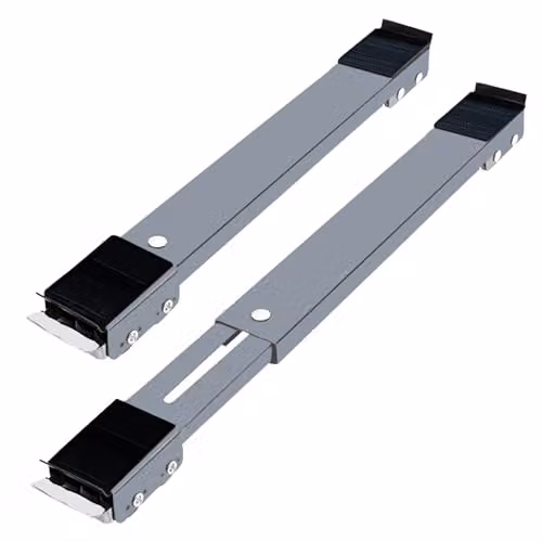 ATEK 2 Pack Heavy Duty Adjustable Appliance Rollers in White and Grey with Metal Brake Wheels for Moving Fridges, Washing Machines and Dryers – 9