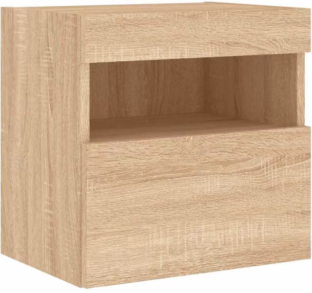 Berkfield Home TV Wall Cabinet with LED Lights in Sonoma Oak Brown, W/D/H: 40 x 30 x 40 cm – 1