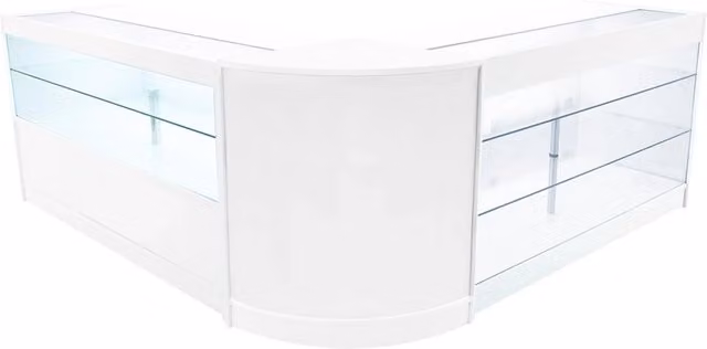 Monstershop Hera LED Shop Counter Set K1500, C1500 & CM60 in White