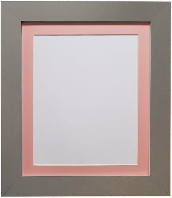Frames & Mirrors 4U Metro Modern Rectangular Single Picture Frame in Dark Grey with Pink Mount, Image Size: 30 x 40 cm