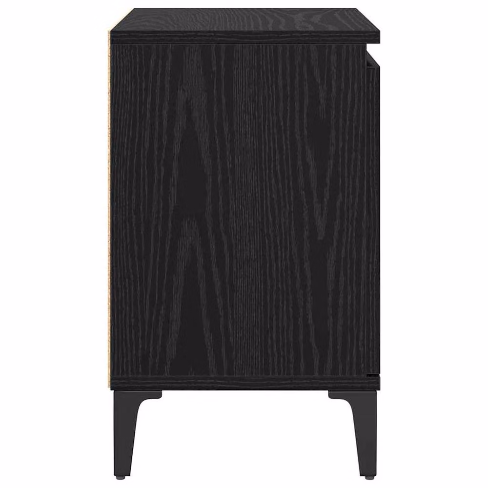 Berkfield Home Modern Black Oak Nightstand, Black, W/D/H: 40 x 30 x 50 cm – 4