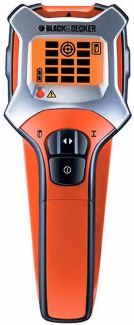 Black+Decker BDS303 Automatic 3-in-1 Stud, Metal and Live Wire Detector in Black and Orange