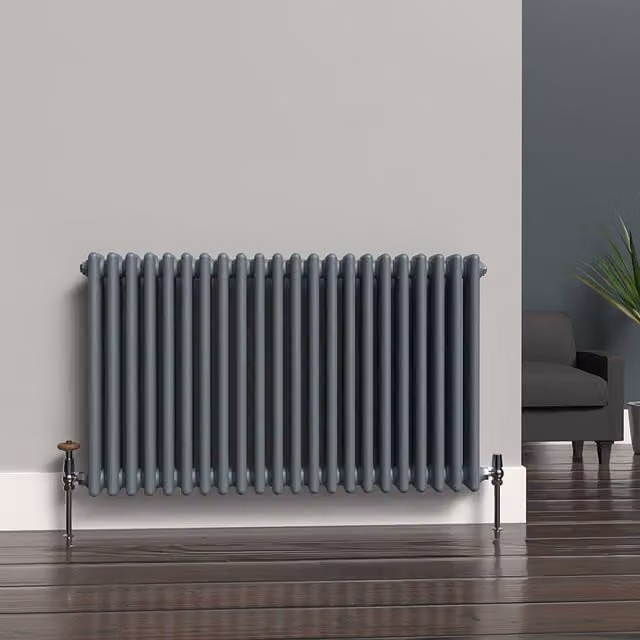 Lux Heat Horizontal Column Radiator in Pebble Grey, H: 101.0 cm, W: 60.0 cm