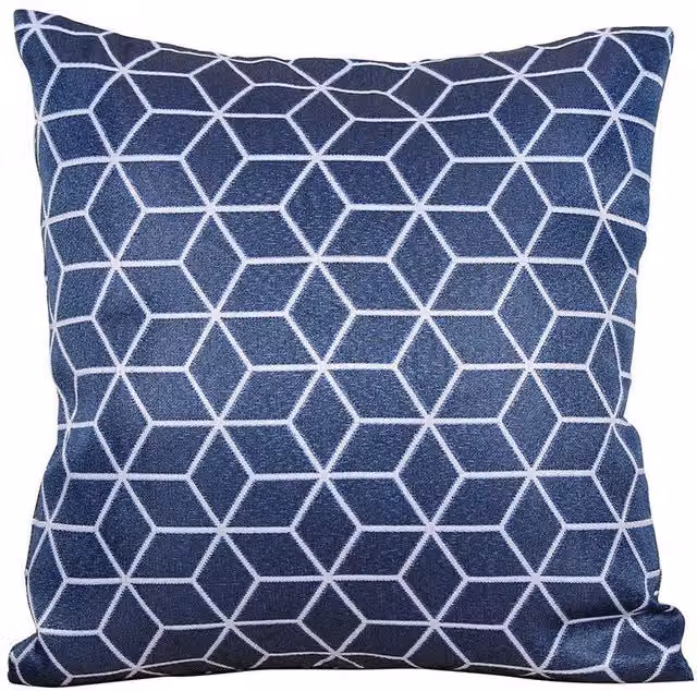 Royalcraft Pair of Blue Graphic Square Outdoor Garden Sofa and Chair Scatter Cushions – 1