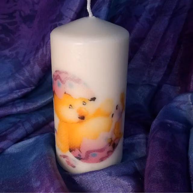 Viki Easter Pillar Candle in White
