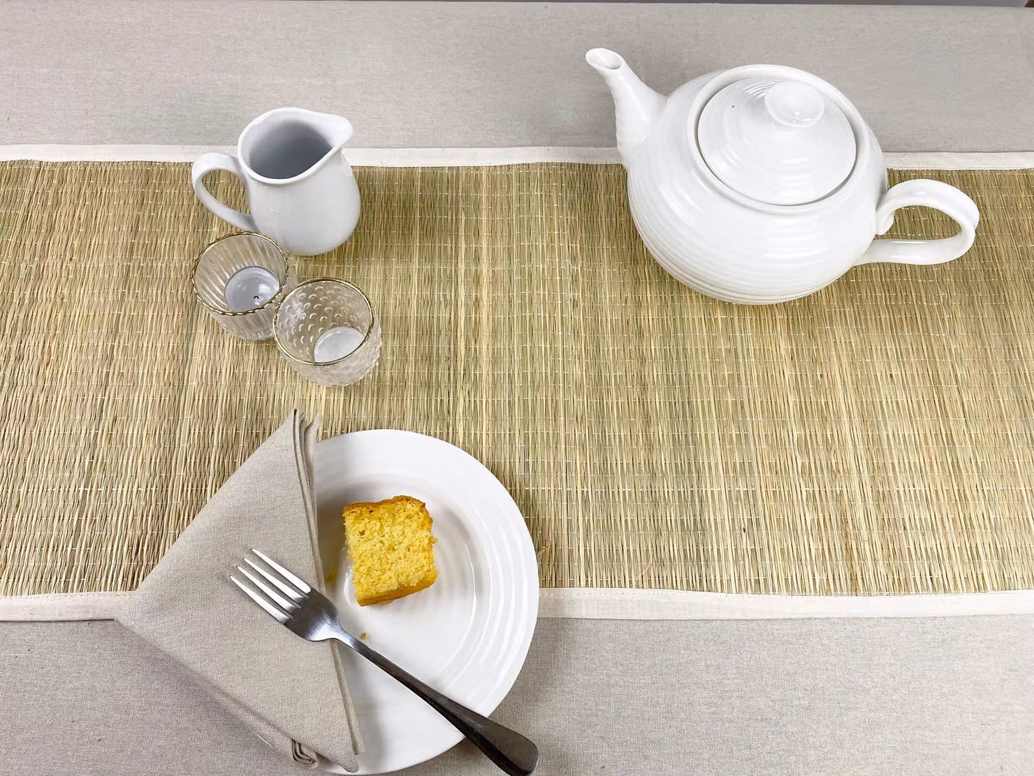 Esselle Spey Dry Grass Cotton Table Runner in Cream – 2