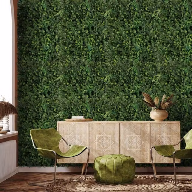 Livingandhome Antenoron Artificial Green Plastic Plant Wall Panel