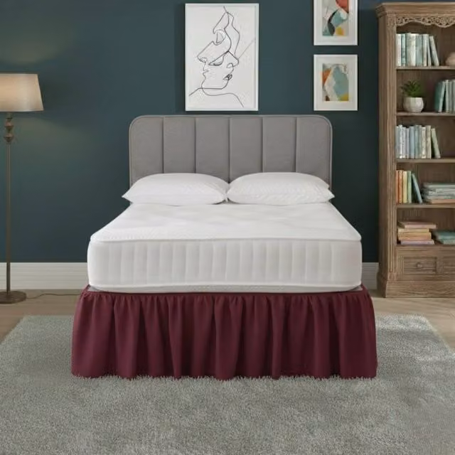 Snug City Single Polycotton Divan Bed Base Valance Cover in Wine Red – 1