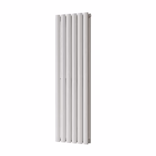 UK Radiators Omeara White Elliptical Tube Vertical Designer Radiator, H 120 cm x W 34.8 cm x D 8.5 cm – 2