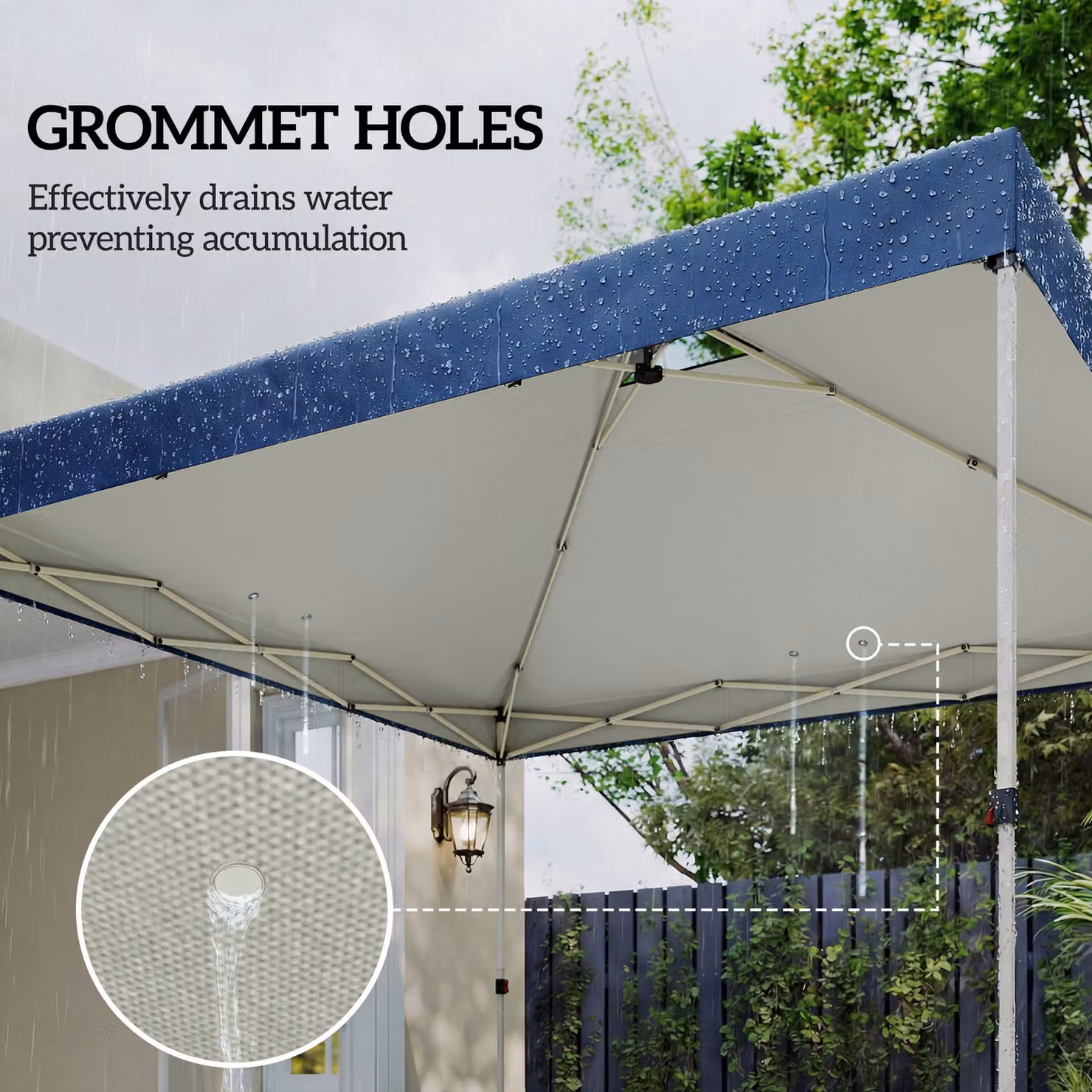 Outsunny Blue Waterproof Pop Up Canopy Gazebo Roof Replacement with UV50+ Protection, W x D: 3 x 3 m – 7