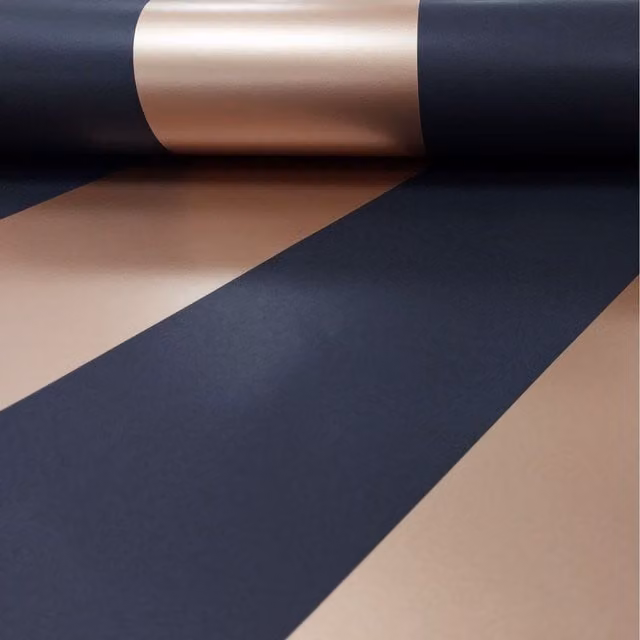 Holden Modern Abstract Striped Wallpaper in Black and Gold