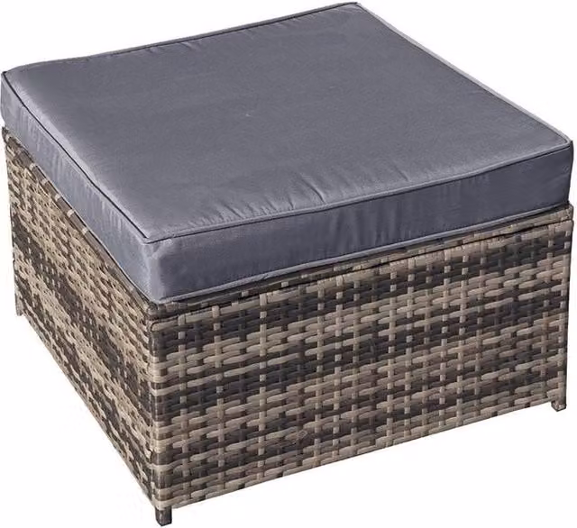 Oseasons Malta Brown Rattan and Metal Garden Footstool – 1