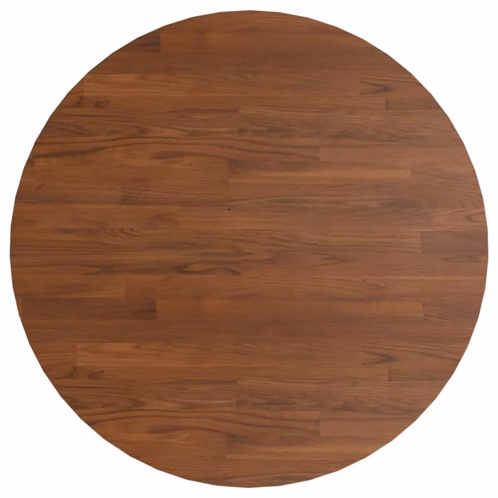 Berkfield Home Round Solid Oak Table Top, Dark Brown, Diameter: 80 cm, Height: 1.5 cm – 3