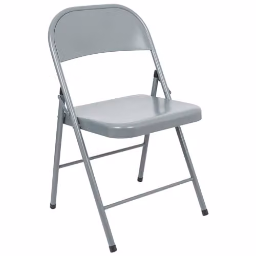 Harbour Housewares Grey Metal Folding Chair with Matte Finish