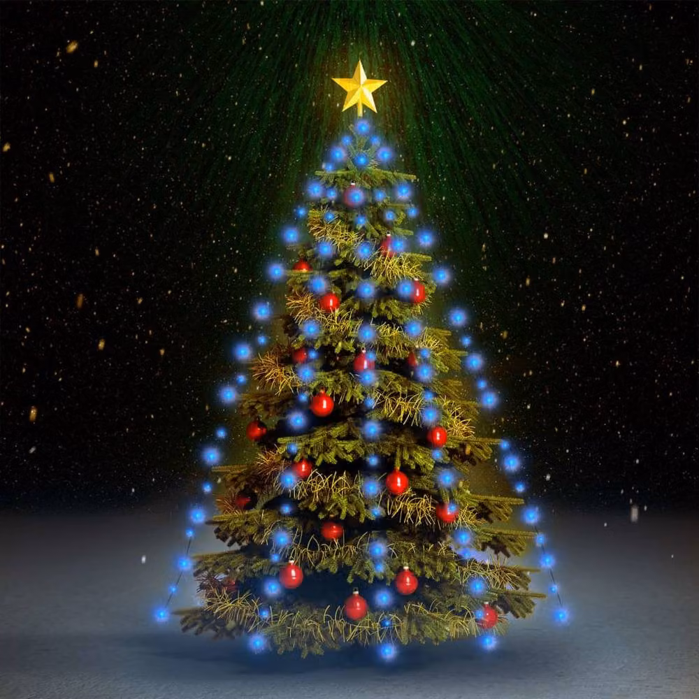 Berkfield Home Blue Christmas Tree Net Lights with 210 LEDs, 210 cm – 2