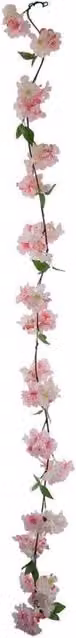 KDMD Essential Pink Blossom Floral Garland 2 Pack with Pink and Green Foliage