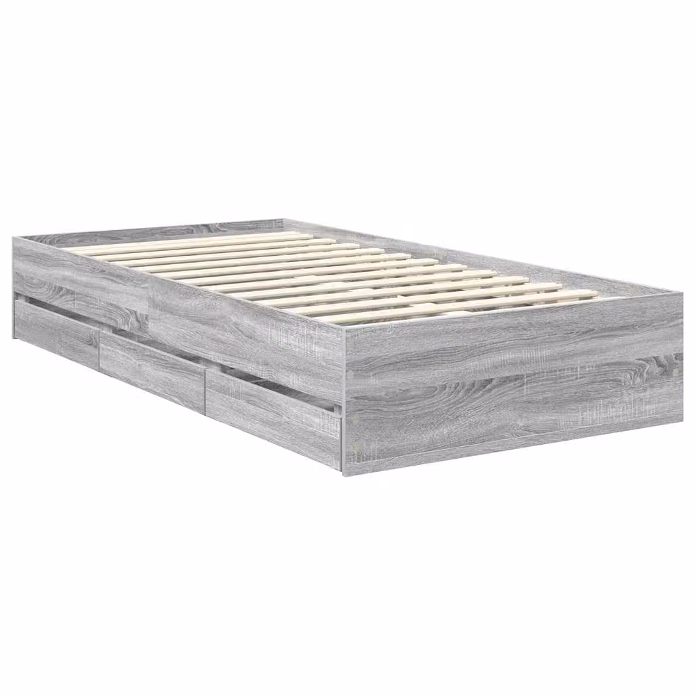 Berkfield Home Modern Bed Frame with Drawers in Grey Sonoma, Engineered Wood, W: 90 cm, L: 200 cm – 2