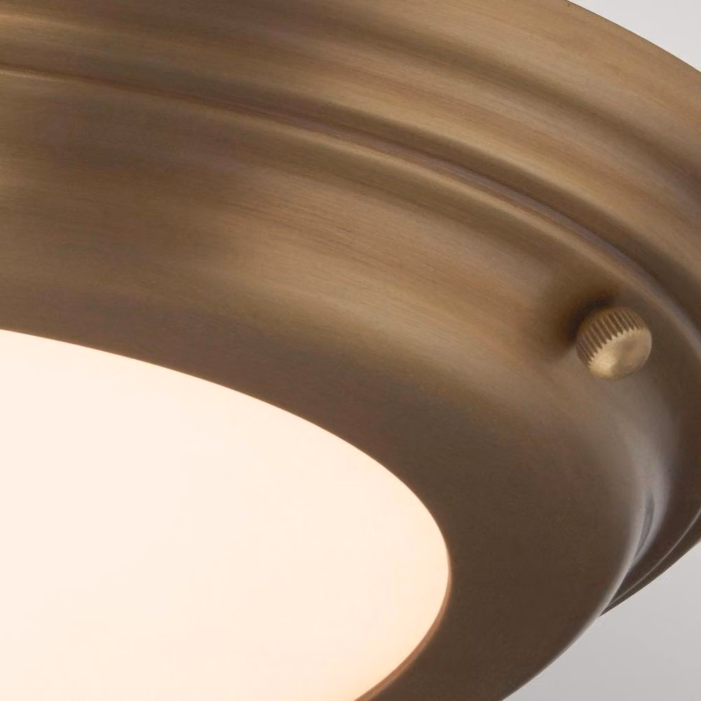 Netlighting Welland LED 1 Light Flush Ceiling Light in Aged Brass – 2