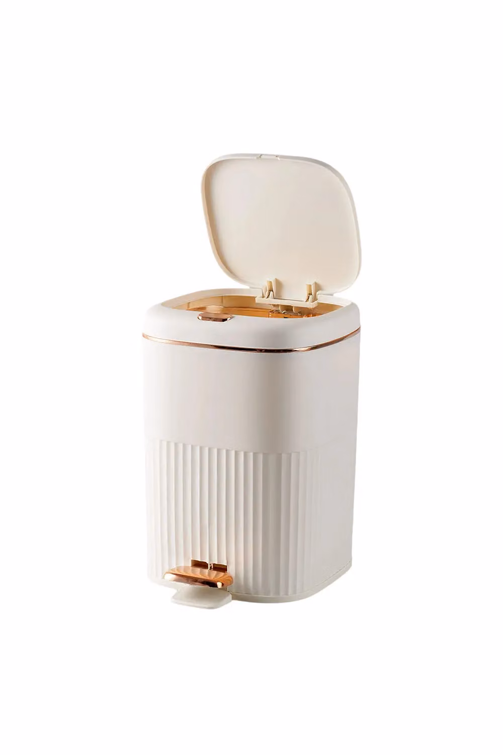 Living and Home 15L Press-Top Step-On Pedal Rubbish Bin with Soft Close Lid, White – 2